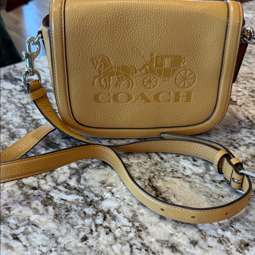Coach Carriage Logo Yellow Crossbody Bag